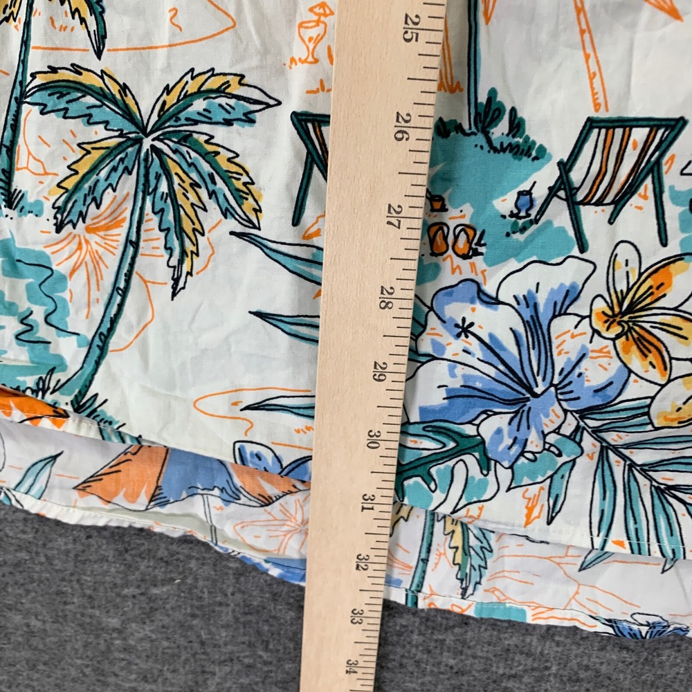 Oak Hill Hawaiian Shirt Men 2XL Aloha Beach Print Palm Tree Short Sleeve DXL